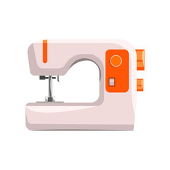 Sewing machine, modern equipment of dressmaker vector Illustration on a white background