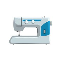 Modern sewing machine, dressmakers equipment vector Illustration on a white background