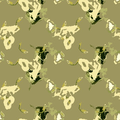 Military camouflage seamless pattern in different shades of green color