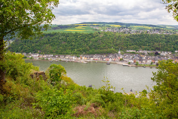 Fototapeta na wymiar St. Goar in the Rheine valley landscape Germany