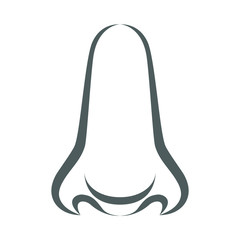 Nose icon. Sign nose isolated on white background. Abstract symbol nose. Vector illustration