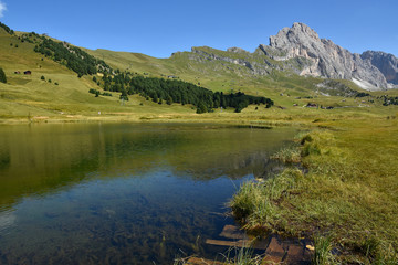 Naturpark Puez-Geisler; Cislesalpe; Lech sant; Dolomiten; Suedtirol;