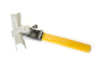 Steering wheel lock for the car on the white