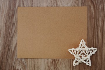 paper craft on wooden background