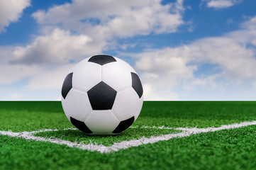 Fototapeta premium soccer ball and soccer field.