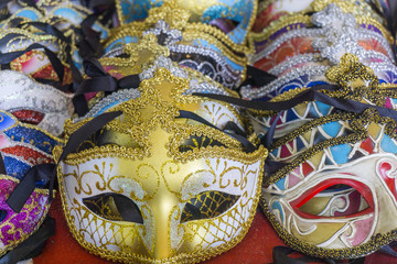 A selection of carnival venetian mardi gras masks