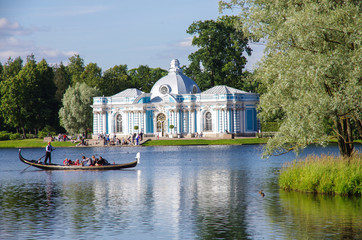 TSARSKOE SELO, ST. PETERSBURG, RUSSIA - August, 2017: Grotto pavilion in  tte park