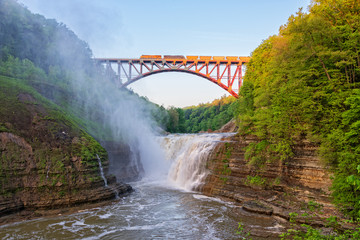 Train Crossing The Arch At Letchworth State Park