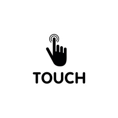 Fototapeta premium Vector logo hand with finger symbol character template