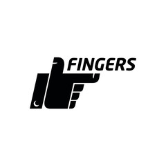 Vector logo hand with finger symbol character template