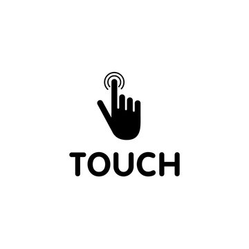 Vector logo hand with finger symbol character template