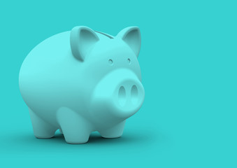 Piggy bank minimalist concept for finance savings and accounting
