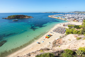 Fototapeta na wymiar Portals Nous beach (playa) and marine, Mallorca, Spain