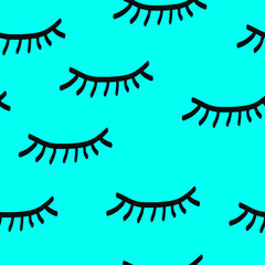 Lashes handdrawn seamless pattern