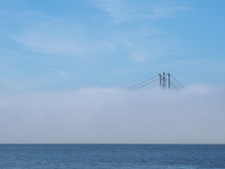 Forth Road Bridge over Firth of Forth in Edinburgh