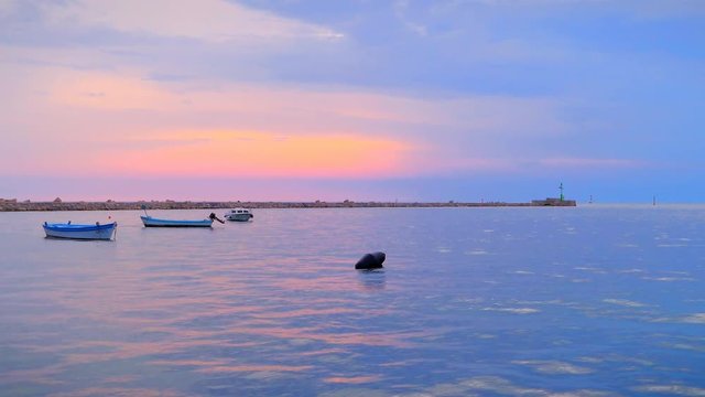 Boats in the harbor of Umag, Croatia