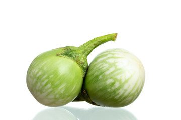 Yellow berried nightshade or thai eggplant on white background