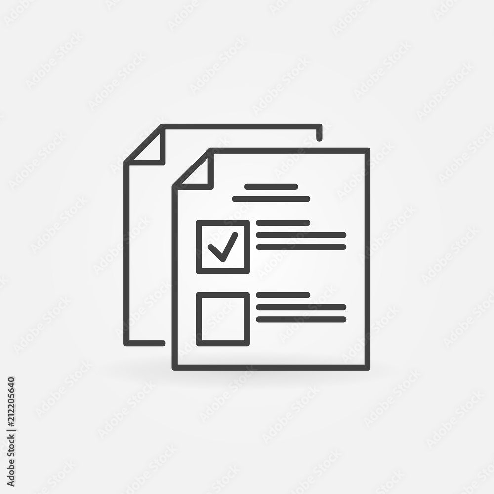 Poster survey or to do list vector icon in linear style