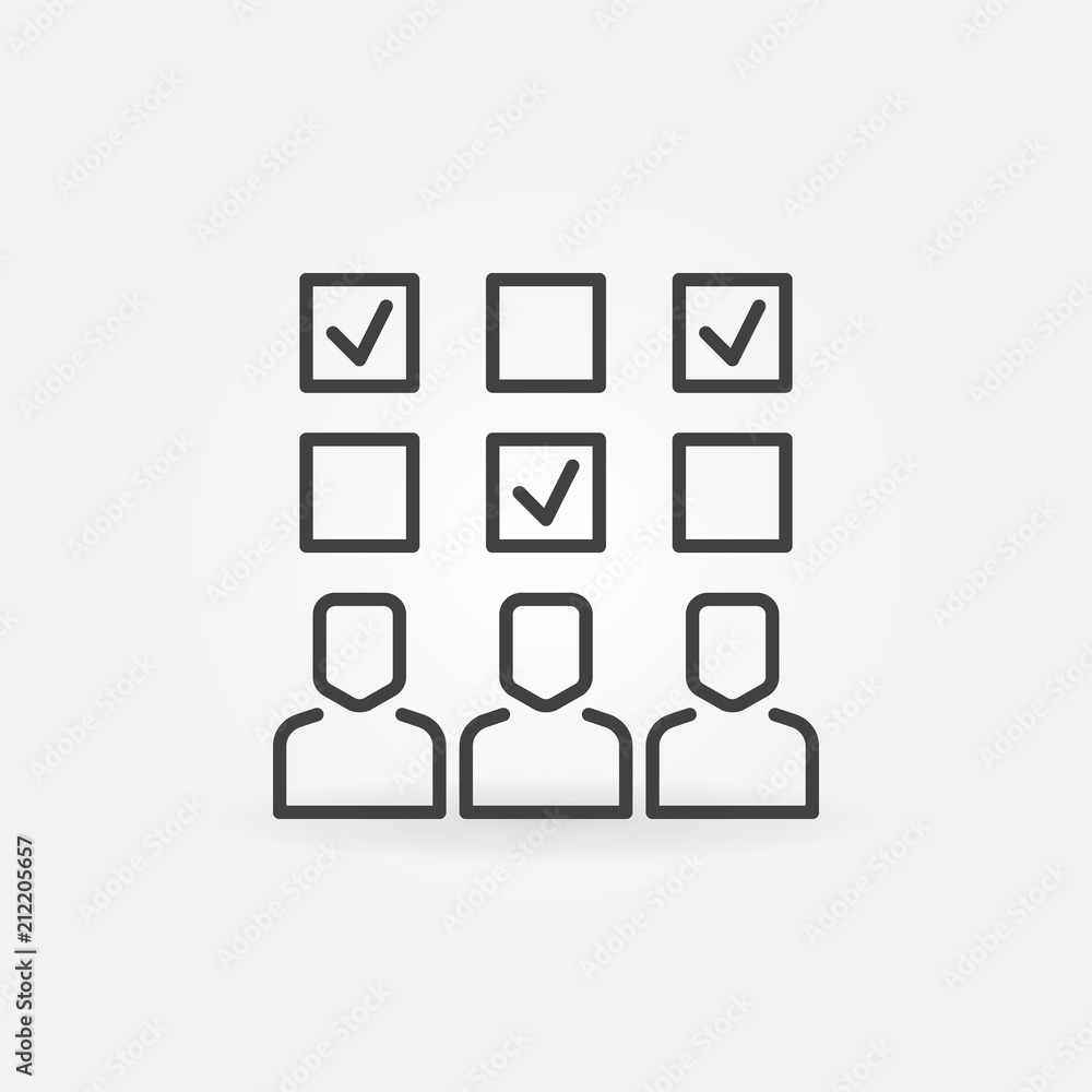 Poster survey vector concept icon in thin line style