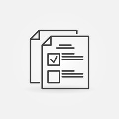 Survey or to do list vector icon in linear style