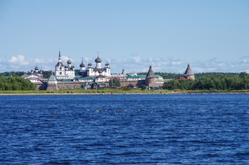 Fototapeta premium SOLOVKI, REPUBLIC OF KARELIA, RUSSIA - August, 2017: Solovki Monastery in summer