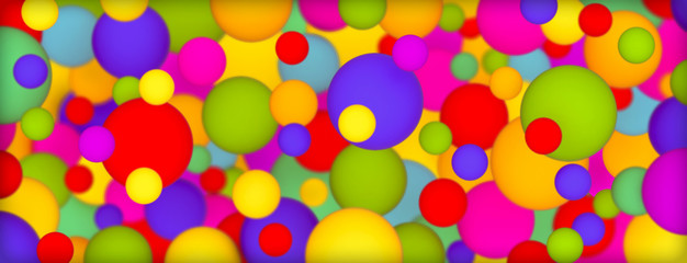 Background with multi-colored matte balls. 3D rendering