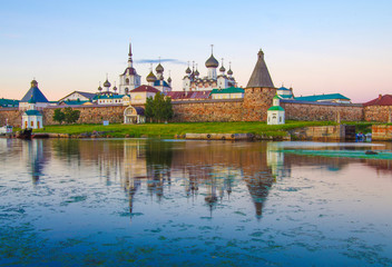 SOLOVKI, REPUBLIC OF KARELIA, RUSSIA - August, 2017: Solovki Monastery in summer