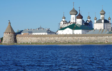 SOLOVKI, REPUBLIC OF KARELIA, RUSSIA - August, 2017: Solovki Monastery at summer day