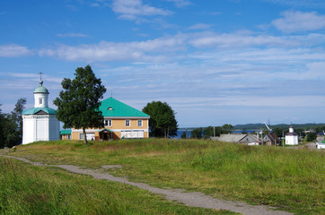 Fototapeta na wymiar SOLOVKI, REPUBLIC OF KARELIA, RUSSIA - August, 2017: Solovki Monastery at summer day