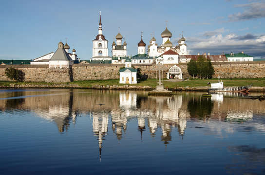 SOLOVKI, REPUBLIC OF KARELIA, RUSSIA - August, 2017: Solovki Monastery at summer day