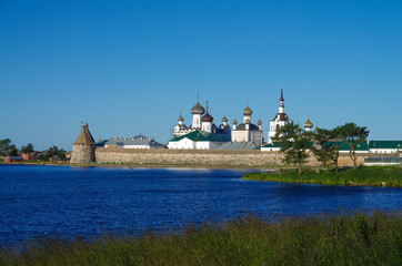 SOLOVKI, REPUBLIC OF KARELIA, RUSSIA - August, 2017: Solovki Monastery at summer day