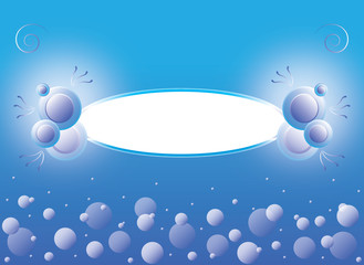 Water concept. The background of water with bubbles and a frame for text in vector format and jpg.