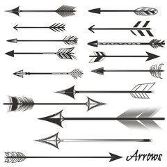 Big set of vector tribal arrows for design