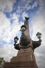 Fototapeta na wymiar Lantern of Trinity bridge on blue sky background