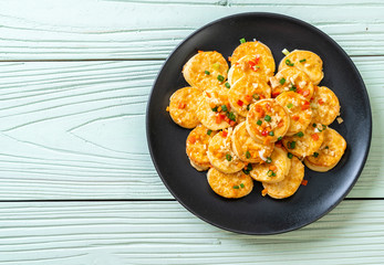 fried soft  egg tofu with garlic