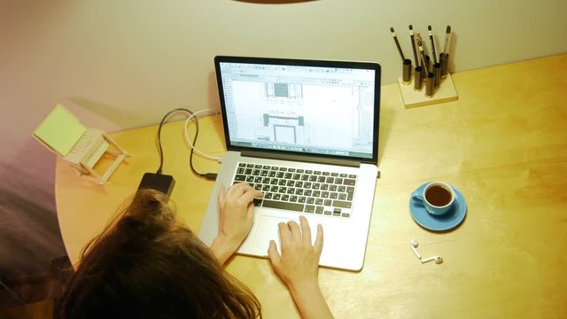 The architect works with drawings 1