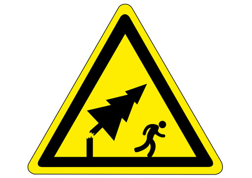 Schild Gefahr durch abknickende B&auml;ume