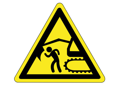 Schild Gefahr durch Bagger