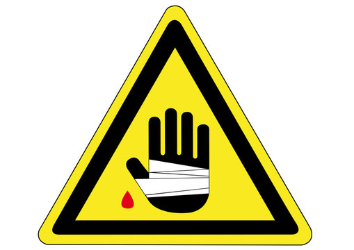 Schild Gefahr Handverletzung