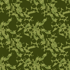 Military camouflage seamless pattern in different shades of green color