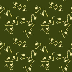 Military camouflage seamless pattern in different shades of green color
