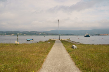 River Minya at the cloudy and windy day