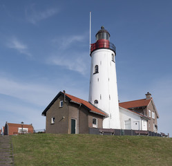 Fototapeta na wymiar City of Urk Noorrdoostpolder Netherlands. Lighthouse.