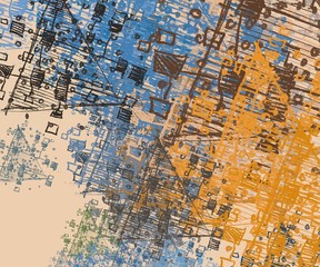 Abstract painting on canvas. Hand made art. Colorful texture. Modern artwork. Strokes of fat paint. Brushstrokes. Contemporary art. Artistic background image.