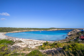 Fototapeta na wymiar Son Parc beach in Menorca, Spain