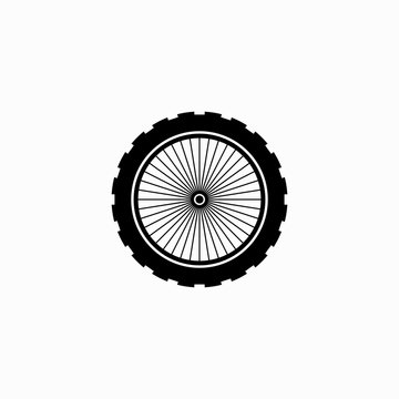 Bicycle wheel vector icon. Bike