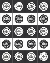 Round Stamps with Crowns and Laurel Branches Set