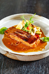 grilled salmon with vegetables