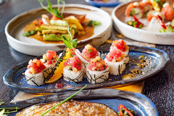 sushi in the japanese restaurant