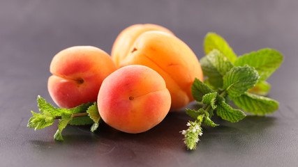 fresh apricot and leaf